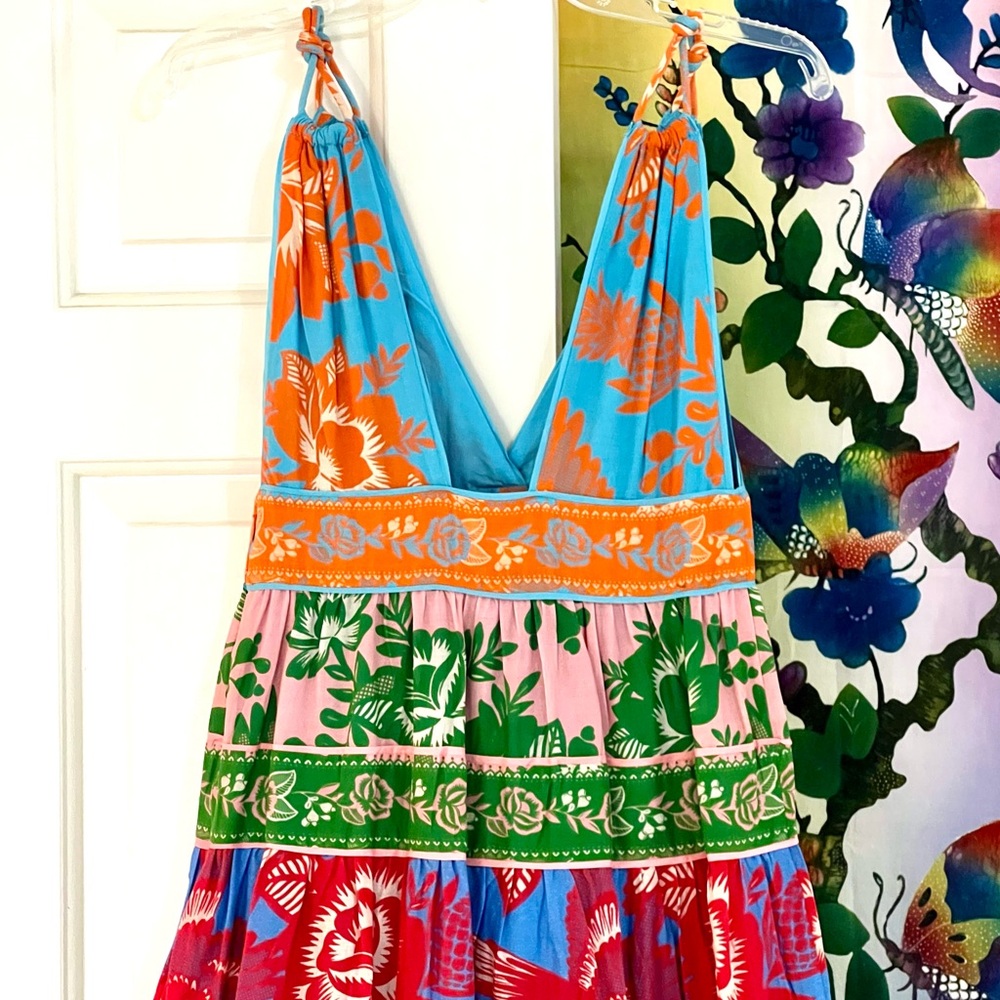 πΊπHPππΊ NWT Farm Rio Lace Garden Mix Midi Dress - Picture 15 of 16